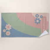 Retro Curves Groovy Floral Strandlaken (Voorkant)