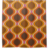 Retro curves seamless pattern. 70s 60s style wallp douchegordijn (Voorkant)