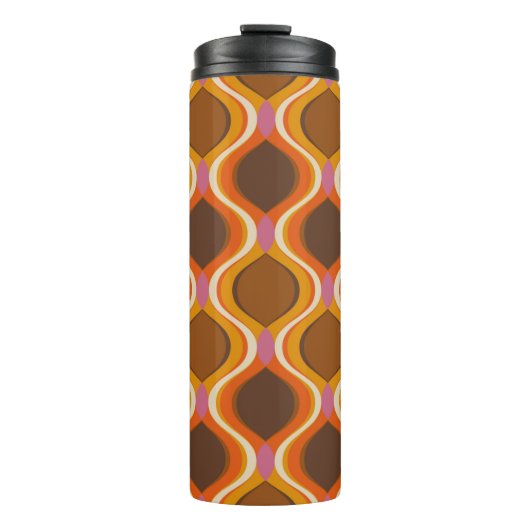 Retro curves seamless pattern. 70s 60s style wallp thermosbeker (Voorkant)