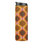 Retro curves seamless pattern. 70s 60s style wallp thermosbeker (Geroteerd rechts)