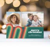 Retro Curvy Line Art - 2 foto - Vrolijk Kerstfeest Feestdagenkaart