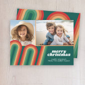 Retro Curvy Line Art - 2 foto - Vrolijk Kerstfeest Feestdagenkaart