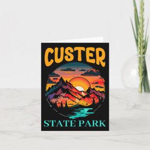 Retro Custer State Park Outdoor Camping Wandeltoch Kaart