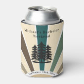 Retro Custom Brown Trees Bachelor Weekend Blikjeskoeler (Blikje Voorkant)