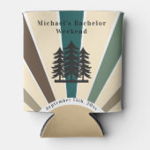 Retro Custom Brown Trees Bachelor Weekend Blikjeskoeler (Voorkant)