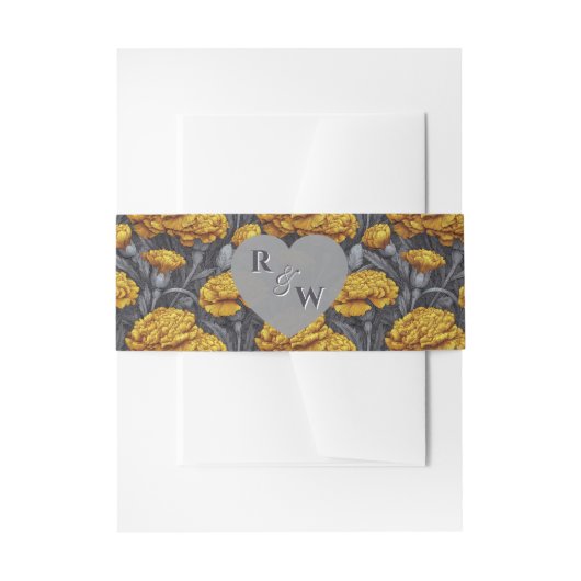 Retro Custom Carnation Floral Destination Wedding Uitnodigingen Wikkel (Voorkant Voorbeeld)