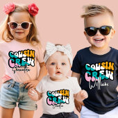 Retro Custom Cousin Crew Add your Name Black T-shirt