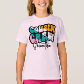 Retro Custom Cousin Crew Add your Name Black T-shirt (Voorkant)