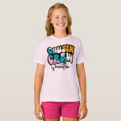Retro Custom Cousin Crew Add your Name Black T-shirt (Voorkant volledig)