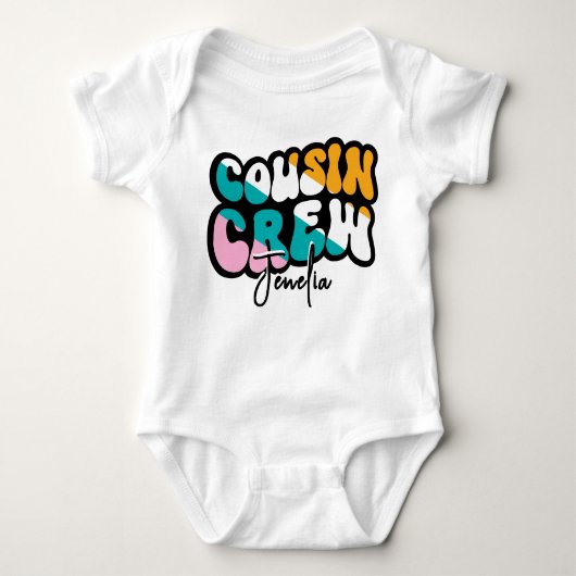 Retro Custom Cousin Crew Add your Name Romper (Voorkant)