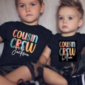 Retro Custom Cousin Crew Voeg jouw naam toe Zwart