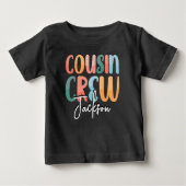 Retro Custom Cousin Crew Voeg jouw naam toe Zwart (Voorkant)