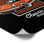 Retro Custom Fest sportwagen ontwerp Poster (Hoek)