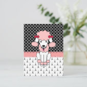 Retro custom girly diva roze Paris Poodle Briefkaart (Staand voorkant)