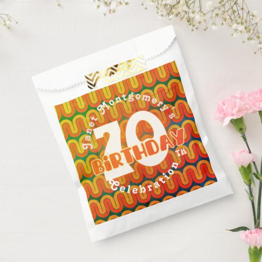 Retro Custom Hippie Psychedelic 70ste verjaardag Bedankzakje (Gezegeld)