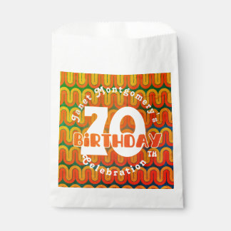 Retro Custom Hippie Psychedelic 70ste verjaardag Bedankzakje