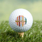 Retro CUSTOM Naam Geweven Roller Strepen Golfballen (Insitu Shirt)