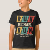 Retro Custom Name Marathon Support Kids T-shirt (Voorkant)