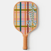 Retro CUSTOM Name Woven Roller Stripes Pickleball Paddle (Achterkant)