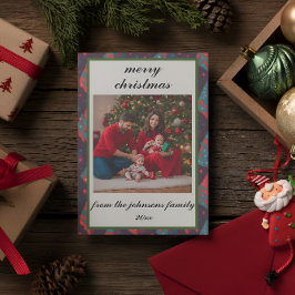  Retro Custom Photo Christmas Holiday Kaart