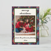  Retro Custom Photo Christmas Holiday Kaart (Staand voorkant)