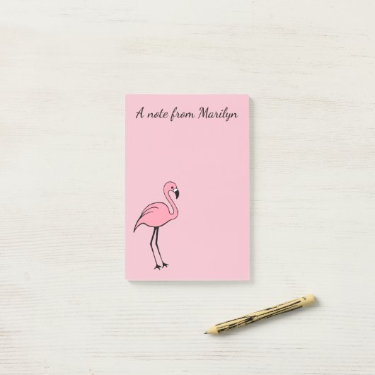 Retro Custom Roze Flamingo Post It Notes Gift (Op bureau)