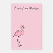 Retro Custom Roze Flamingo Post It Notes Gift (Voorkant)