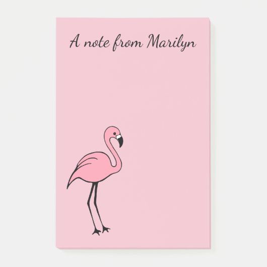 Retro Custom Roze Flamingo Post It Notes Gift (Voorkant)