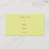 Retro Custom Roze Limoen Argyle Visitekaartjes (Achterkant)