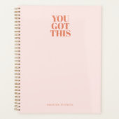 Retro Custom Roze Red Typography Planner (Voorkant)