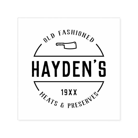 Retro Custom  slager's Business Logo Zelfinktende Stempel (Design)