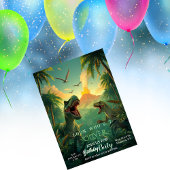 Retro Custom T-rex Dinosaur Kids Birthday  Kaart