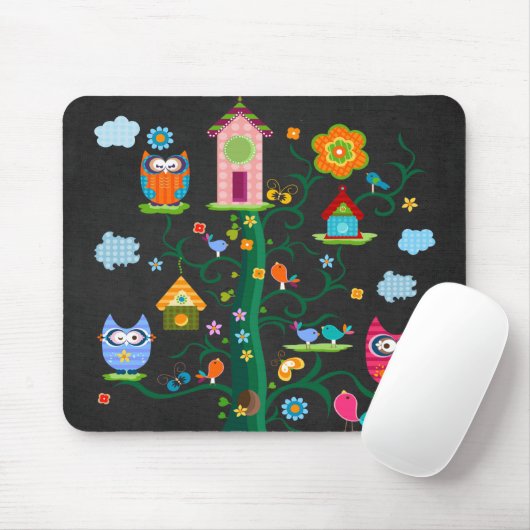Retro Custom Trendy Colorful Owl Muismat (Met muis)