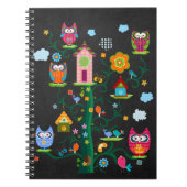 Retro Custom Trendy Colorful Owl Notitieboek (Voorkant)
