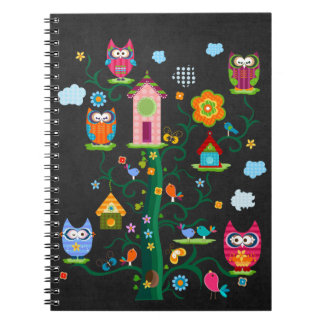 Retro Custom Trendy Colorful Owl Notitieboek