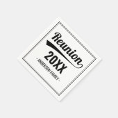 Retro Custom Year Black & White Family Reunion Servet (Hoek)
