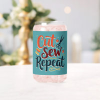 Retro "Cut Sew Repeat" naailiefhebber ontwerp