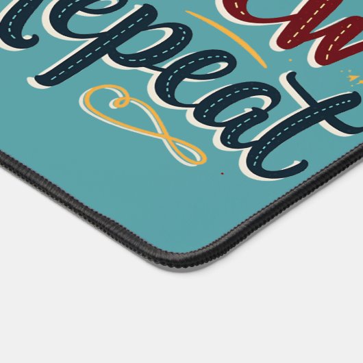 Retro "Cut Sew Repeat" naailiefhebber ontwerp Bureaumat (Hoek)