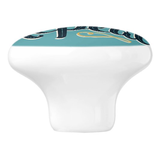 Retro "Cut Sew Repeat" naailiefhebber ontwerp Keramische Knop (Zijkant)