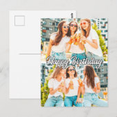 Retro Cute Aangepaste 2-foto sjabloon Gefeliciteer Briefkaart (Voorkant / Achterkant)