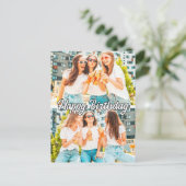 Retro Cute Aangepaste sjabloon voor 2 foto's Happy Briefkaart (Staand voorkant)