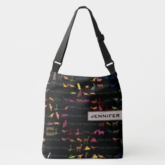 Retro Cute Animals Patroon Crossbody Tas (Voorkant)