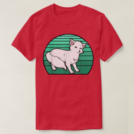 Retro Cute Arctische Vos T-shirt (Design voorkant)
