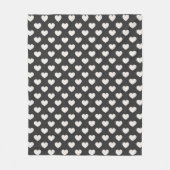 Retro Cute Black and White Hearts Pattern Fleece Deken (Voorkant)