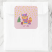 Retro Cute Cat Christmas Sticker (Tas)