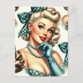 Retro Cute Classic Pinup Briefkaart (Voorkant)
