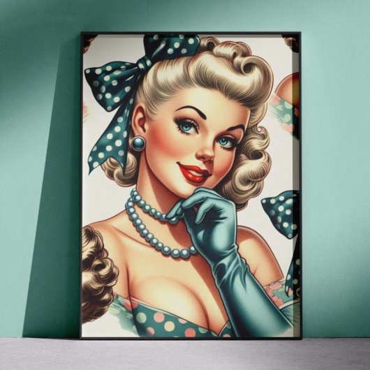 Retro Cute Classic Pinup Poster