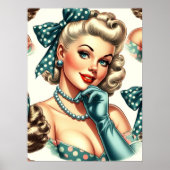 Retro Cute Classic Pinup Poster (Voorkant)