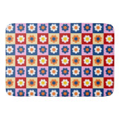 Retro Cute colorful Flowers Pattern  Badmat (Voorkant)