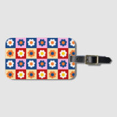 Retro Cute colorful Flowers Pattern  Bagagelabel (Voorkant (horizontaal))